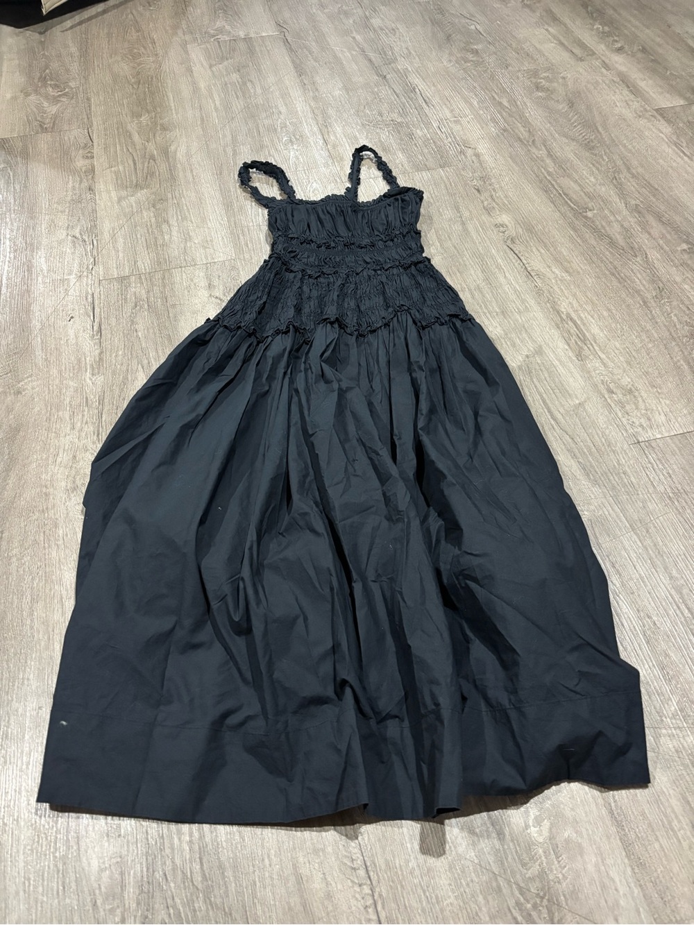 Doen Marianne Shirred Organic Cotton-Poplin Midi Dress Size Extra Small - Picture 4 of 7